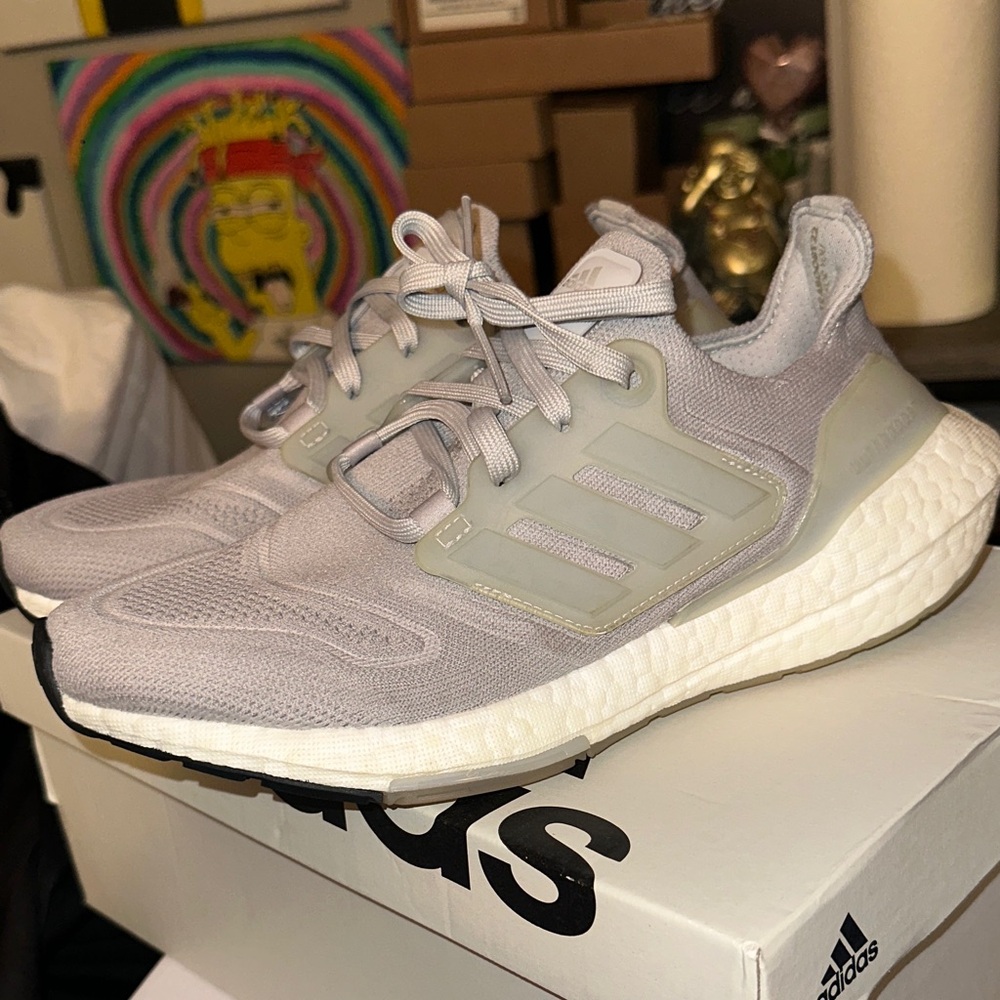 Adidas Light Gray Ultraboost Sneakers